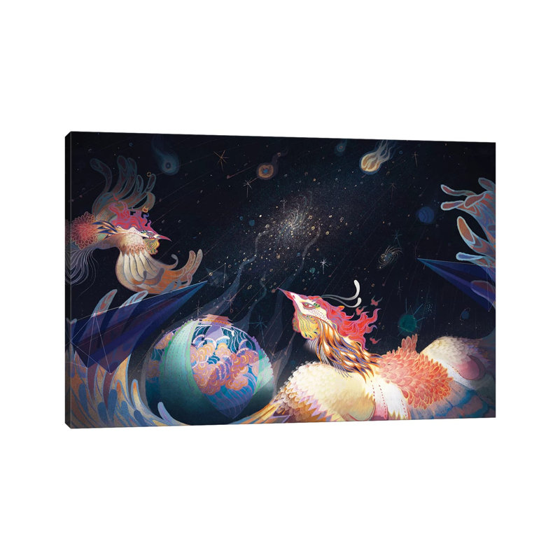 Extragalactic by Sija Hong - Painting on Canvas, 20.32 cm H x 30.48 cm W, Wrapped Canvas