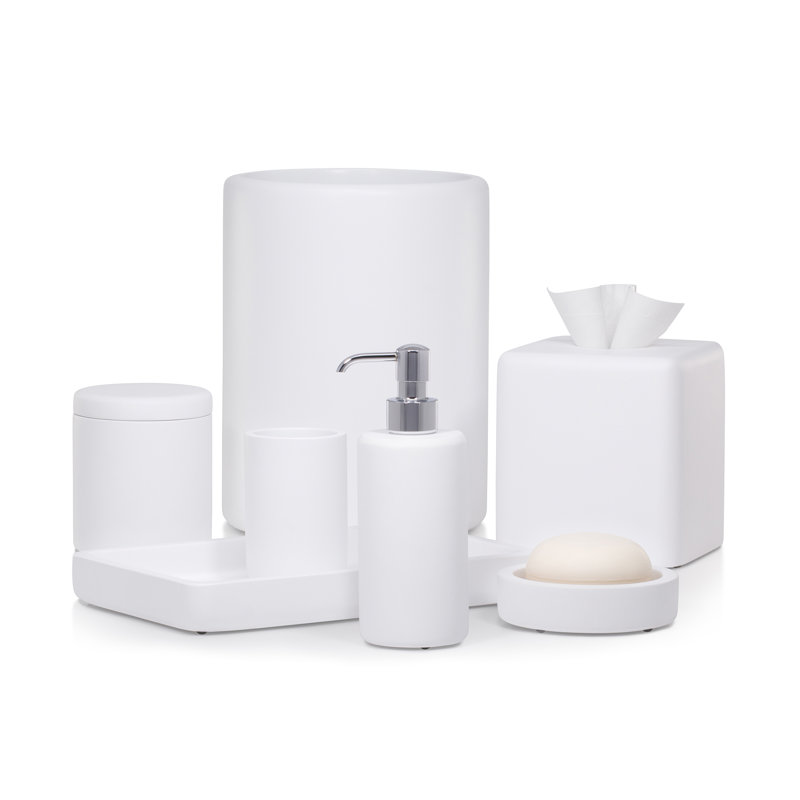 Domus White Matte Tissue Box Cover