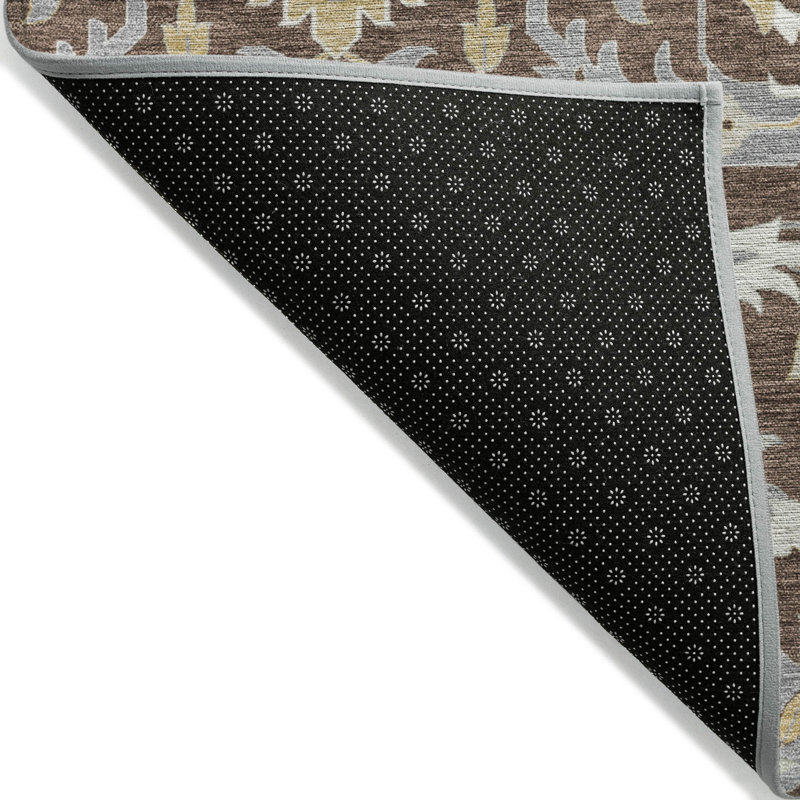 Ilyara Brown Washable Indoor-Outdoor Rug - , 8' x 8'