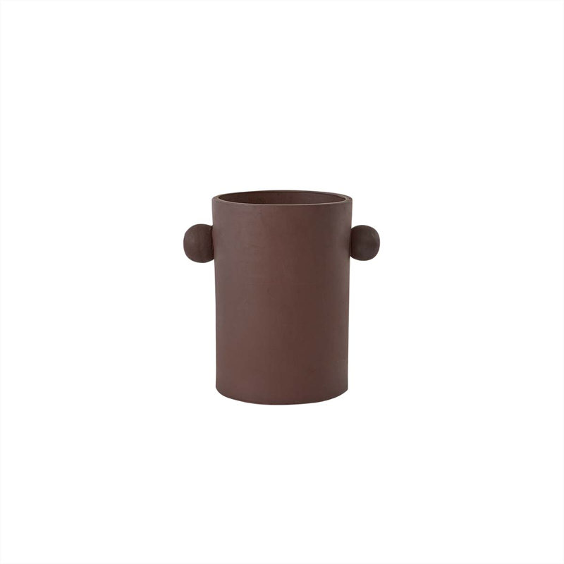 Inka Round Terracotta Planter, 12.2" H x 12.05" W x 8.66" D, Choko