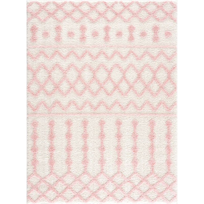 Carnegia Moroccan Pink/Beige Area Rug, Rectangle 2' x 3'