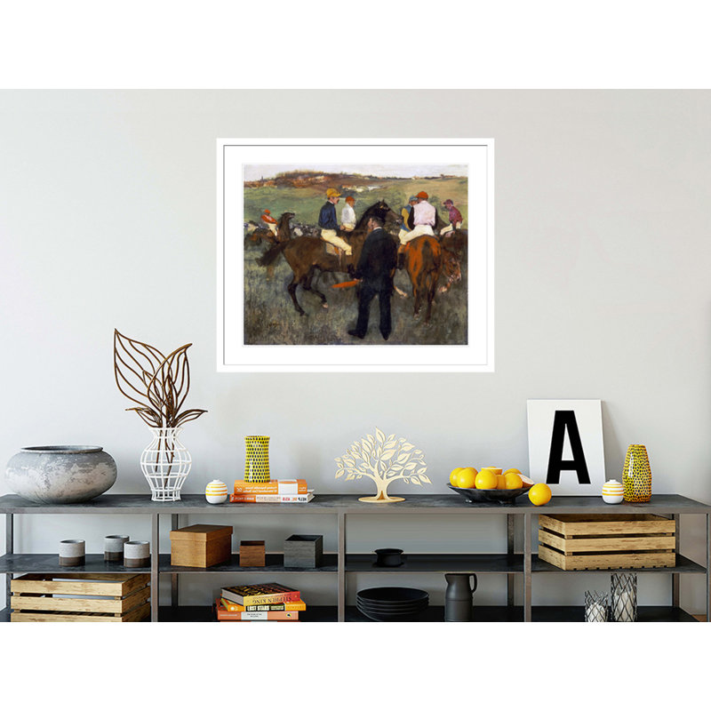 Chevaux de course (Leaving The Weighing) par Edgar Degas, impression giclée encadrée, H 33,5 po x l 39,85 po