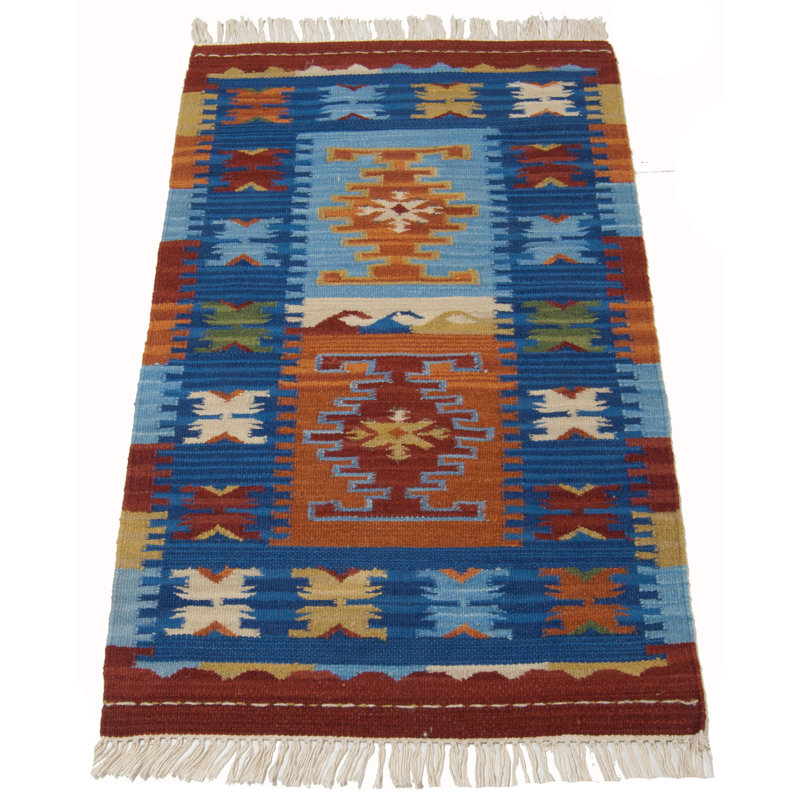Klein Rectangle 60 cm x 110 cm Flatweave Kilim Indoor / Outdoor Area Rug