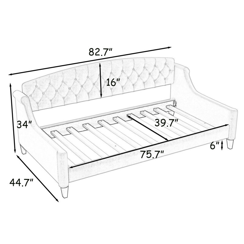Hashmat Upholstered Daybed, Beige