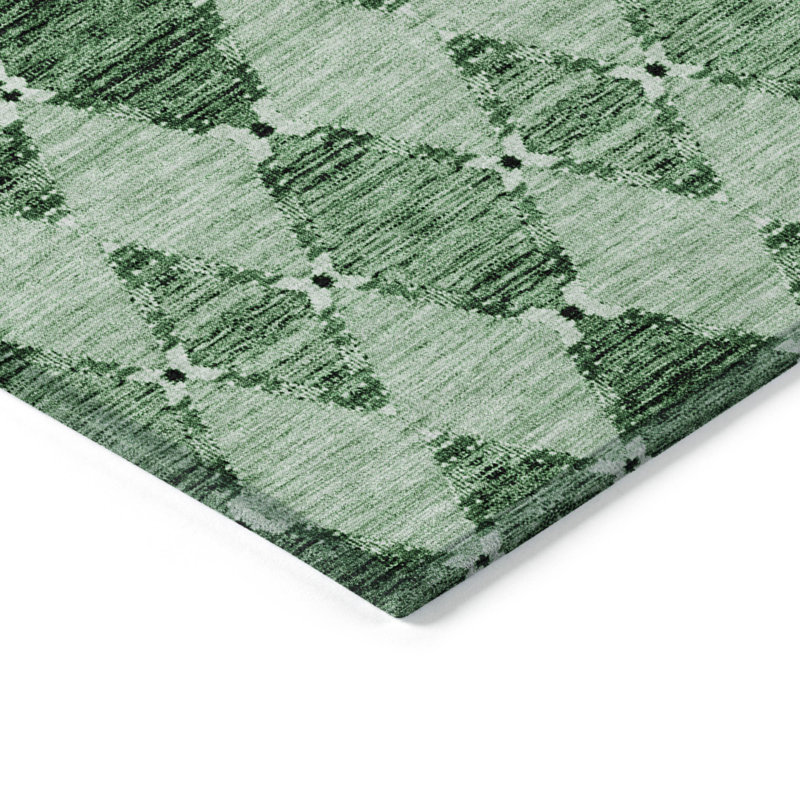 Tapis intérieur / extérieur émeraude et vert marocain 5 pi x 8 pi