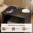 15.7" Black Nightstand, P2 Particleboard, Matte Melamine, Handleless, 2 Drawers, US Outlet-1182581950
