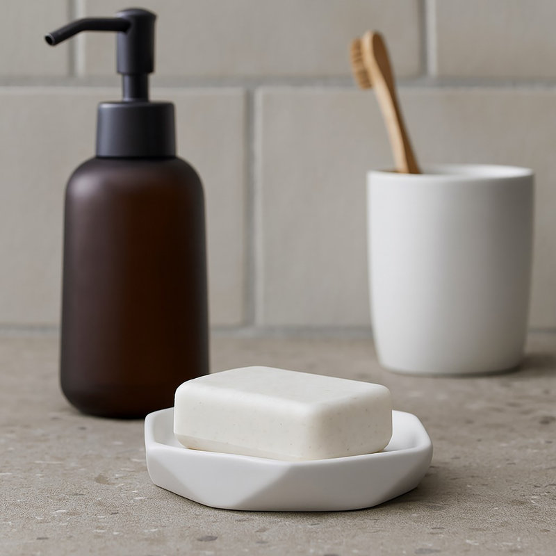 Porte-savon pour salle de bain Diamond, Blanc
