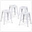 Ensemble de 4 tabourets de bar de 24 po à hauteur de comptoir, tabourets de bar en métal sans dossier, non empilables, détachables et faciles à assembler, pour un îlot de cuisine / bar / café / salle à manger (blanc)-83002772-83002777-83002778