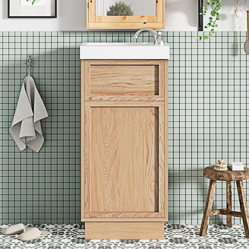 Meuble-lavabo de salle de bain avec lavabo réversible en résine