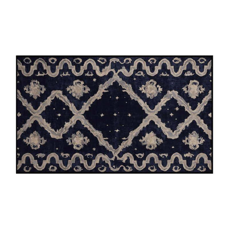 Machine Washable Gray Area Rug, Rectangle 4' x 6'