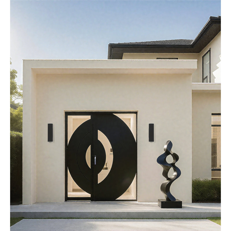 Serra 20-inch 2-light Textured Black LED Exterior Wall Sconce, 20" H x 4.5" W x 3.75" D, Black