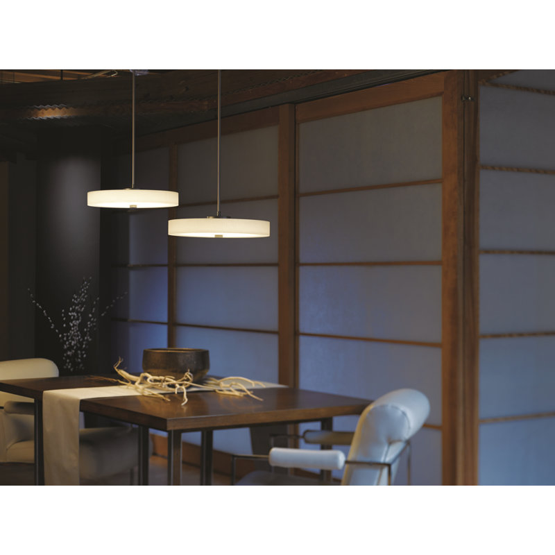 Disq 1 - Light Unique Drum LED Pendant, Large: 10.1" to 52.1", Dark Smoke