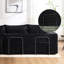 Moderne moderne à 3 places, méridienne orientée vers la droite, revêtement, noir, pour méridienne d'ambiance de chambre à coucher, rembourré, minimaliste, surclassement pour chambre d'amis-659863142