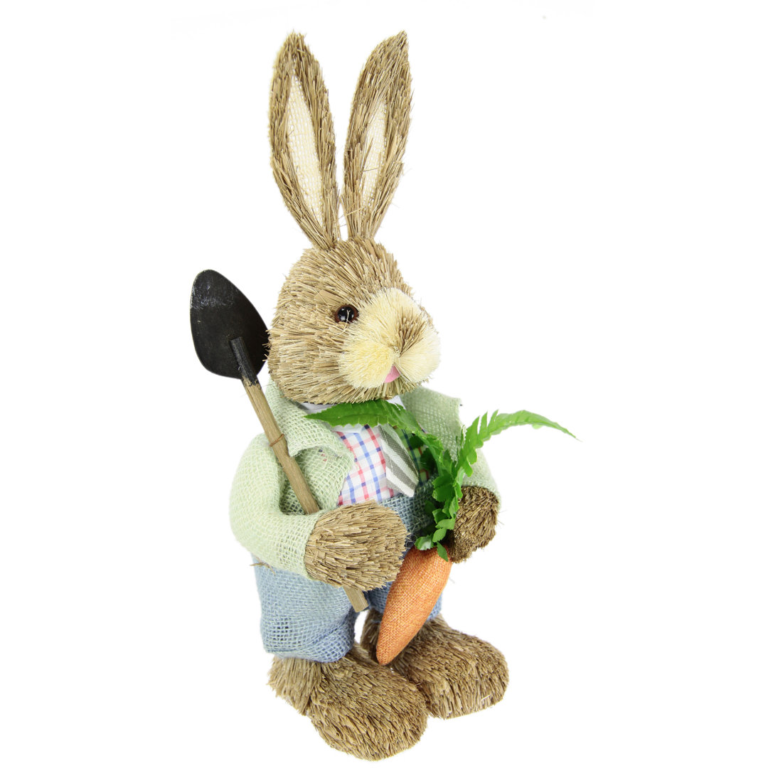 Hase aus Bast Dekofigur Osterhase Frühling Deko Ostern Figur Osterdekoration Osterfigur   Tekuer