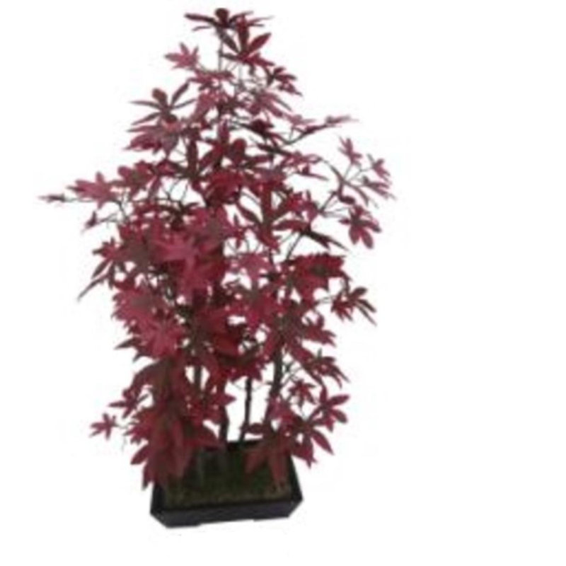 25" Artificial Red Japanese Maple Bonsai Tree with Weathered Base
