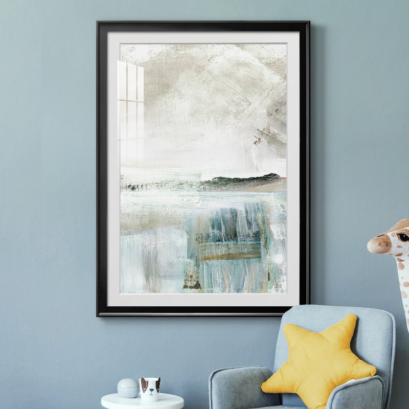 Summer Teal II - peinture sur toile encadrée, H 30,5 po x l 42,5 po x P 1,5 po, Noir