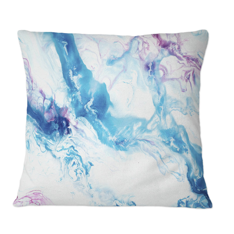 Coussin Blue And Pink Marble, 18 po x 18 po