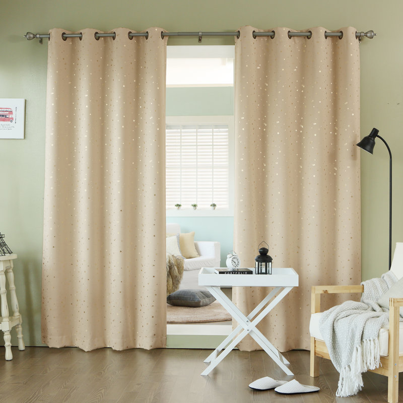 Paire de rideaux occultant avec œillets Ken, Beige, l 52" x L 63"