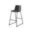 Chaise de bureau debout en similicuir gris, chaise de bureau contemporaine robuste en métal noir, support