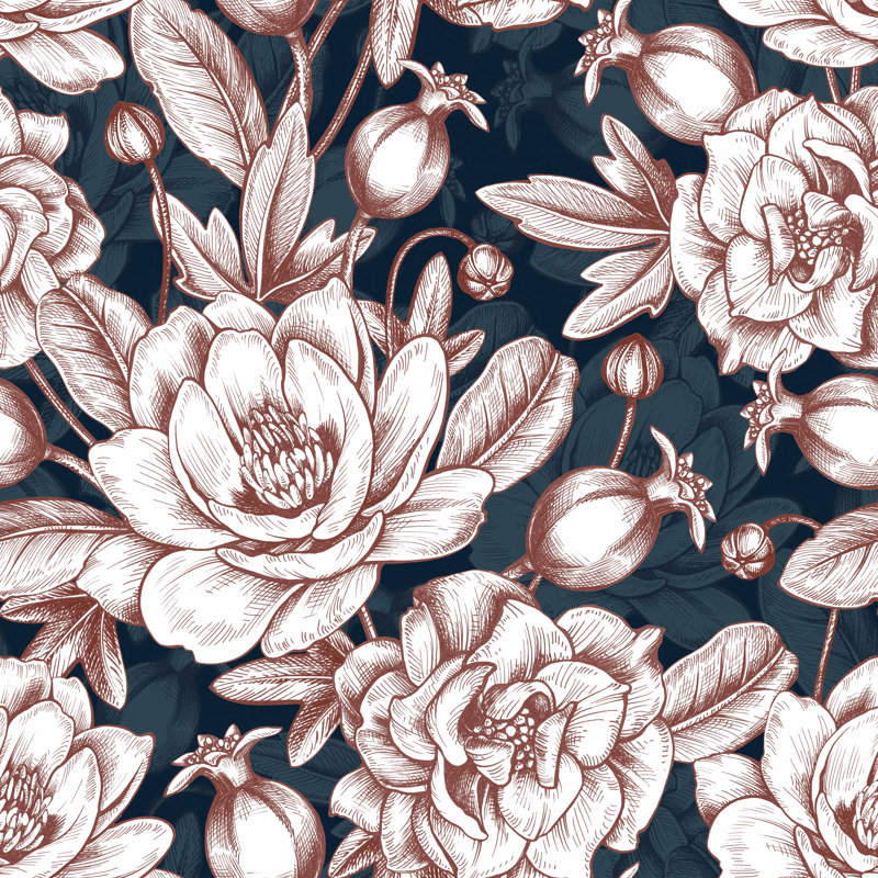 Peel & Stick Floral Wall Mural, 100" W x 8.33" L