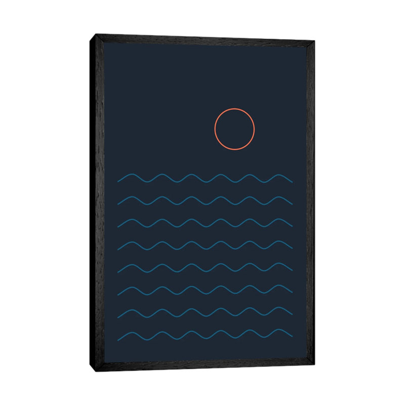 La Mer Nuit - Print on Canvas, 66.04 cm H x 45.72 cm W, Black Framed