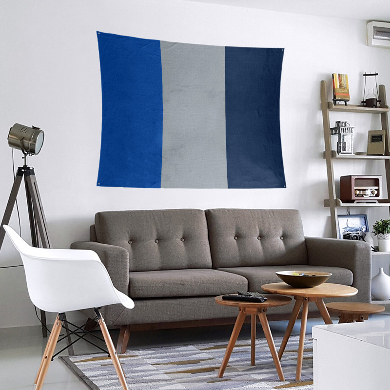 Tapisserie de polyester St. Louis, Bleu royal / gris / bleu marine, H 27,5 po x l 37,5 po