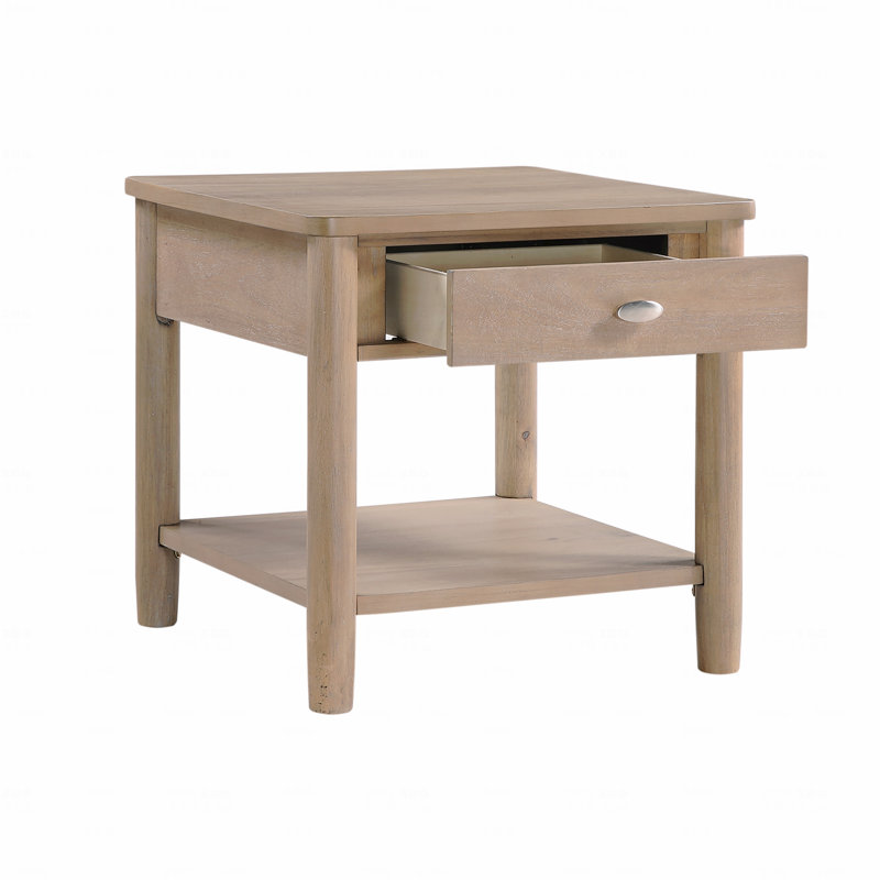 Table de bout 1Pc avec tiroir et tablette ouverte