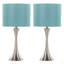 Lampe de table contemporaine en métal brossé 24 "en nickel brossé avec fil métallique argenté Lenuxe de Grandview Gallery - ensemble de 2-1789964169-1789964170