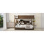 Grand lit superposé avec armoires de rangement et ports USB, couleur bois antique-1575481984