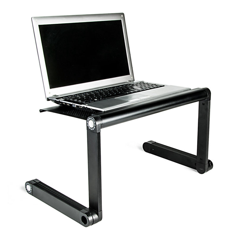 Montez-le! Support réglable pour ordinateur portable, bureau pour travailler debout, plateau de lit en aluminium de grande taille, noir