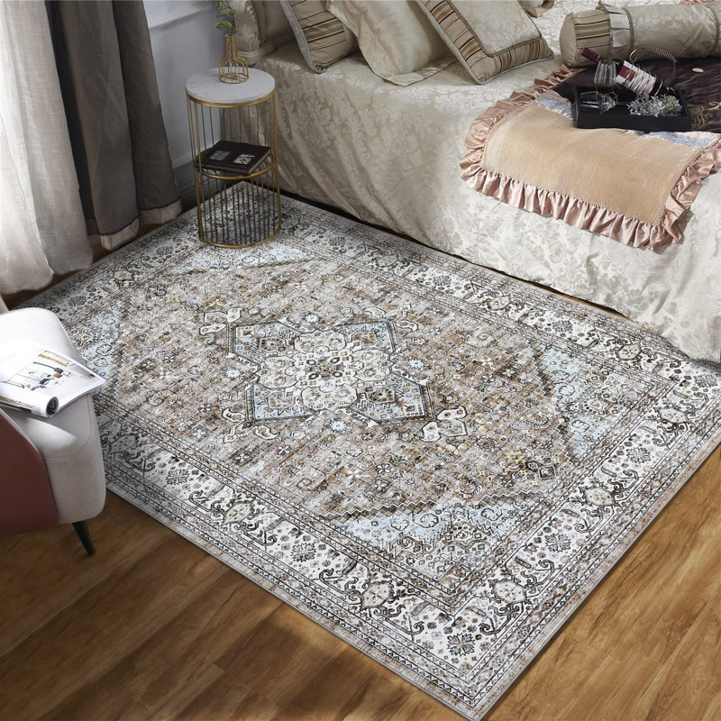 Shavy Washable Oriental Indoor Rug, Rectangle 5' x 7'