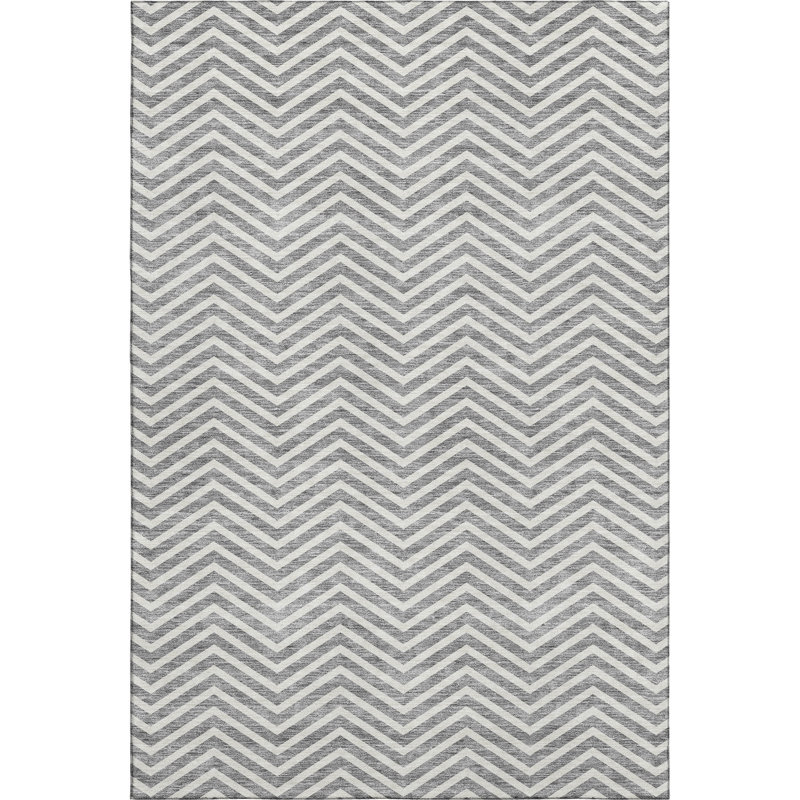 Premium Machine Washable Prisco Gray Rug, Rectangle 10' x 14'