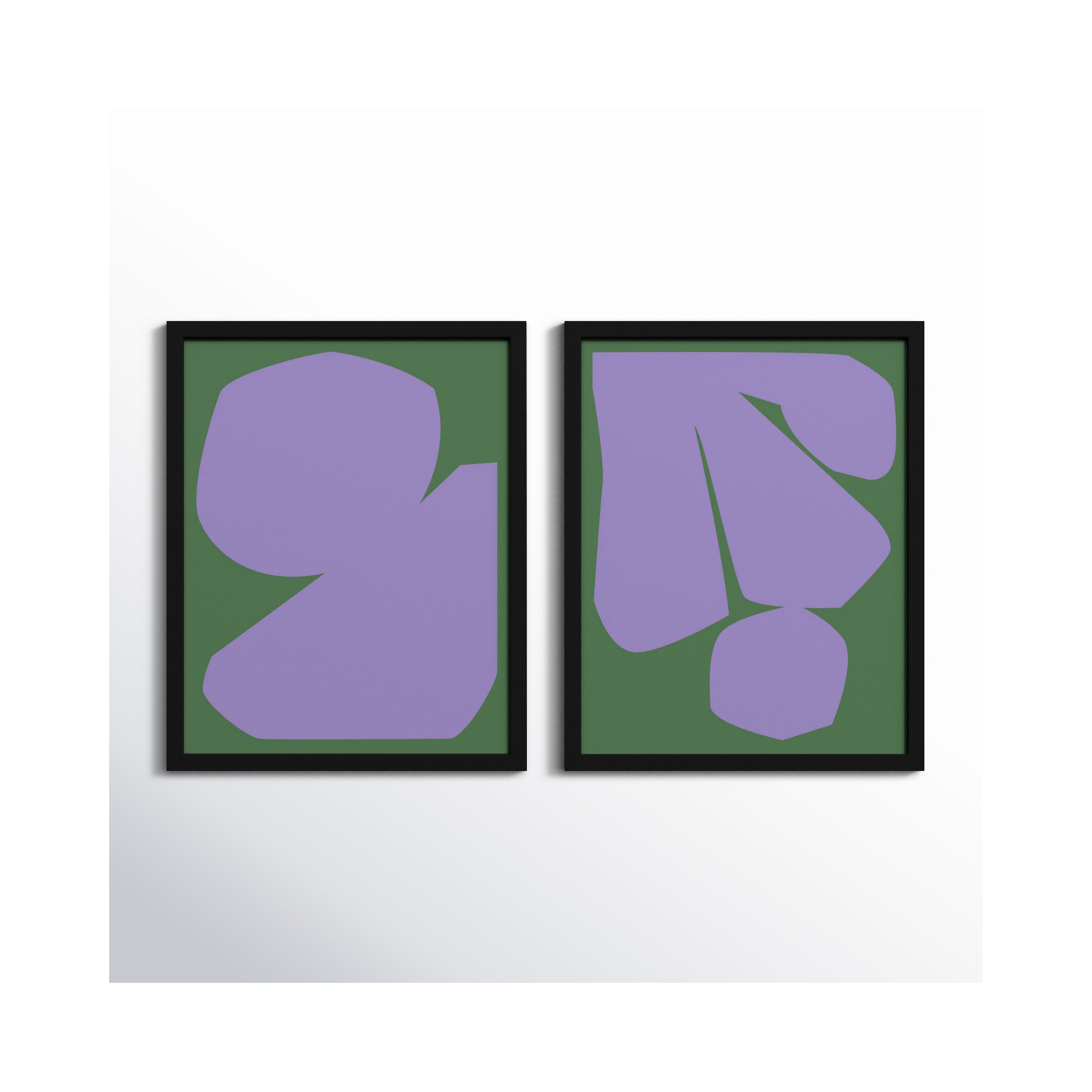 Element. Set Of 2 by Michael Kempen, 30"H x 24"W x 1.25"D, Black Framed