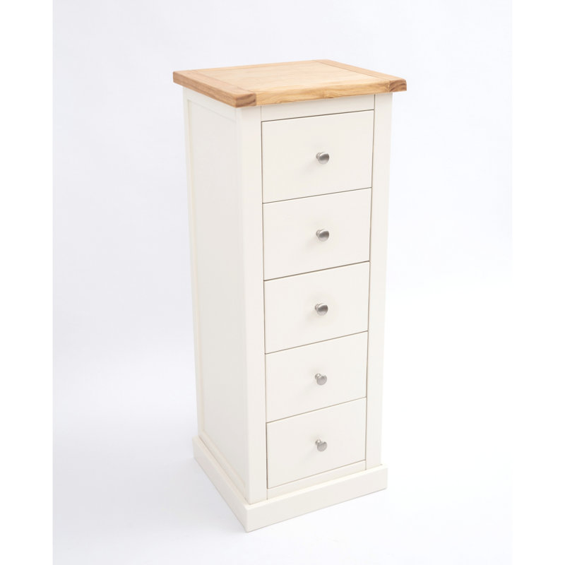 Saint-Priest 45cm W 5 - Drawer Chest of Drawers, Off White
