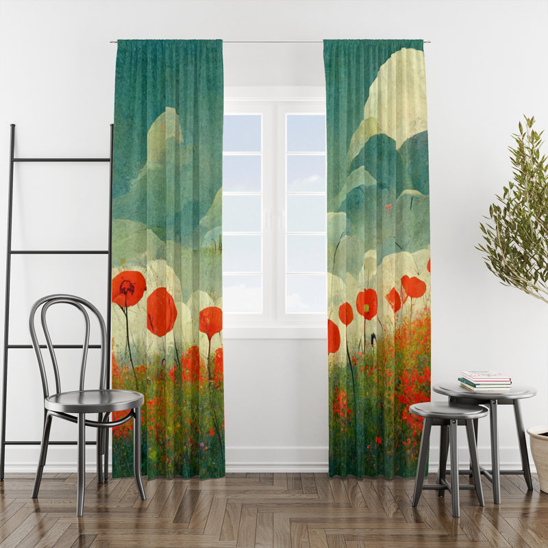 Semi Sheer Curtain Pair, 20" W x 52" L