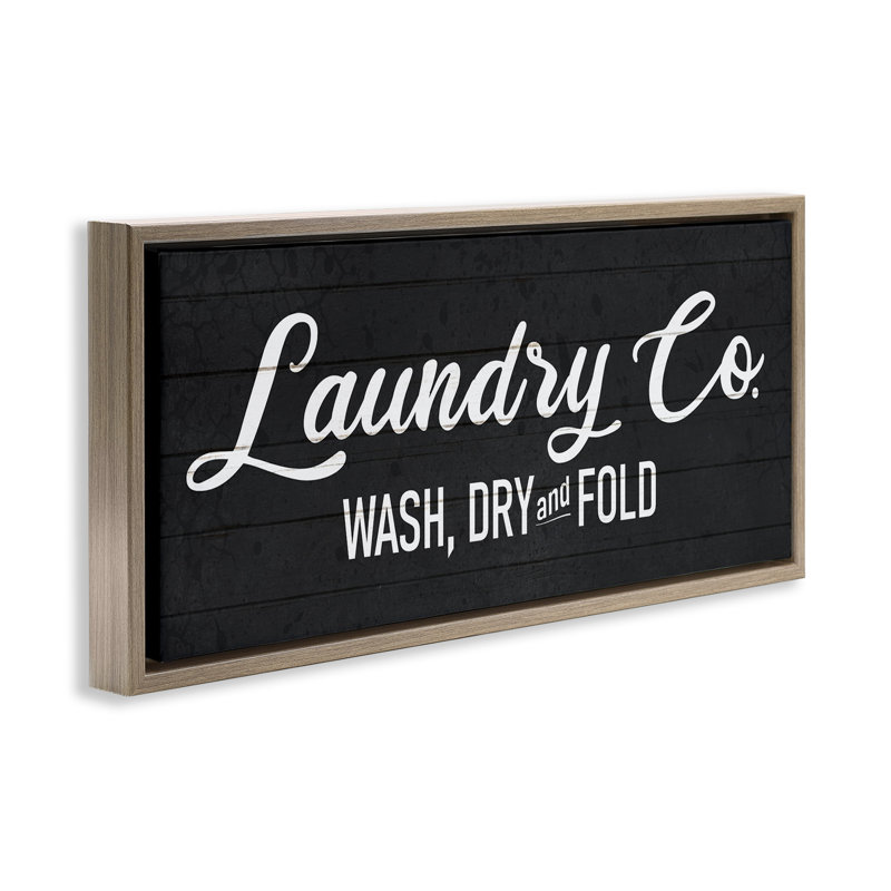 Enseigne Rustic Laundry, Cadre flottant orme Montalcino, H 11 po x l 25 po