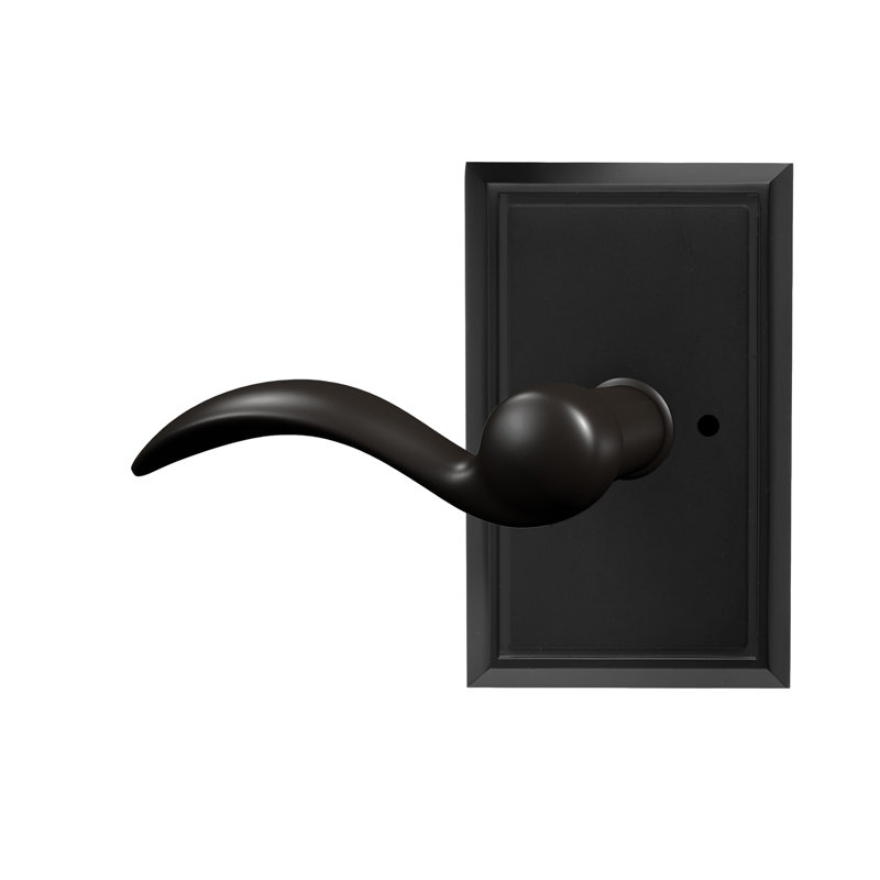 Bravura 909-1 Columbus Privacy Lever on Traditional Rectangular Rose in Matte Black - L, Matte Black, Right