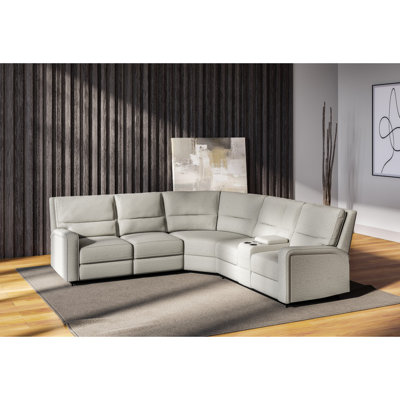 Adore Upholstered Reclining L-Shaped Sectional Symmetrical