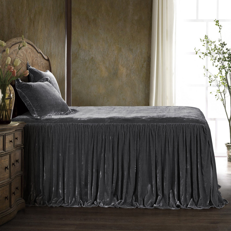 Ensemble de couvre-lit Stella, Couvre-lit très grand et 2 taies d'oreiller, Ardoise