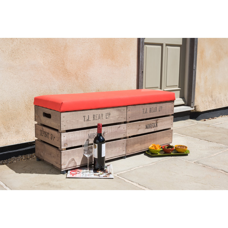 Chambersville Solid Wood Pine Outdoor Bench, Red, 46cm H X 97cm W X 37cm D