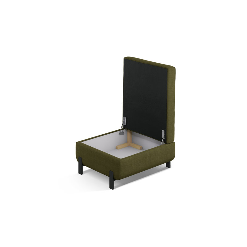 Ryott 72cm Wide Solid Colour Pouffe Ottoman, Green