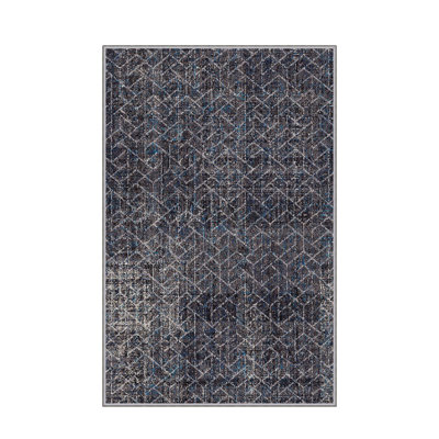Stylish Woven Carpet (4.6 x 7.2 Feet), 100% Polyester, 0.4 in Pile Height | Antibacterial, Non-Slip Underside, Machine Washable | 3D Digital Print Design | Perfect for Living Room, Bedroom, & Dining Areas