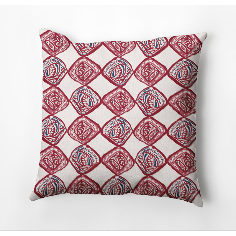Housse et insert d'oreiller carré, Rouge, 16" x 16", Non