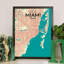 Miami City Map - No Frame Print-155083636