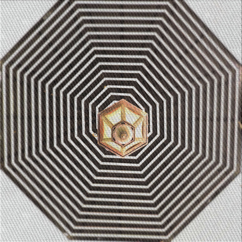 Tapis géométrique noir, Rectangle 5 pi x 7 pi