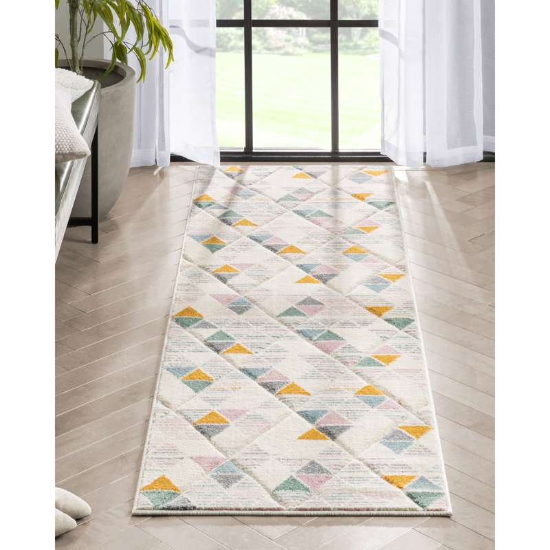 Astrid Geometric Synthetic Area Rug, Runner 67cm x 220cm