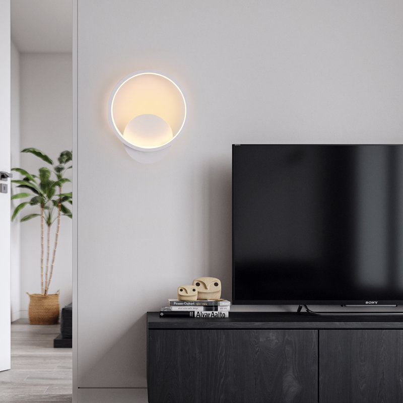 1-Light Led Wall Light Wall Sconce, White