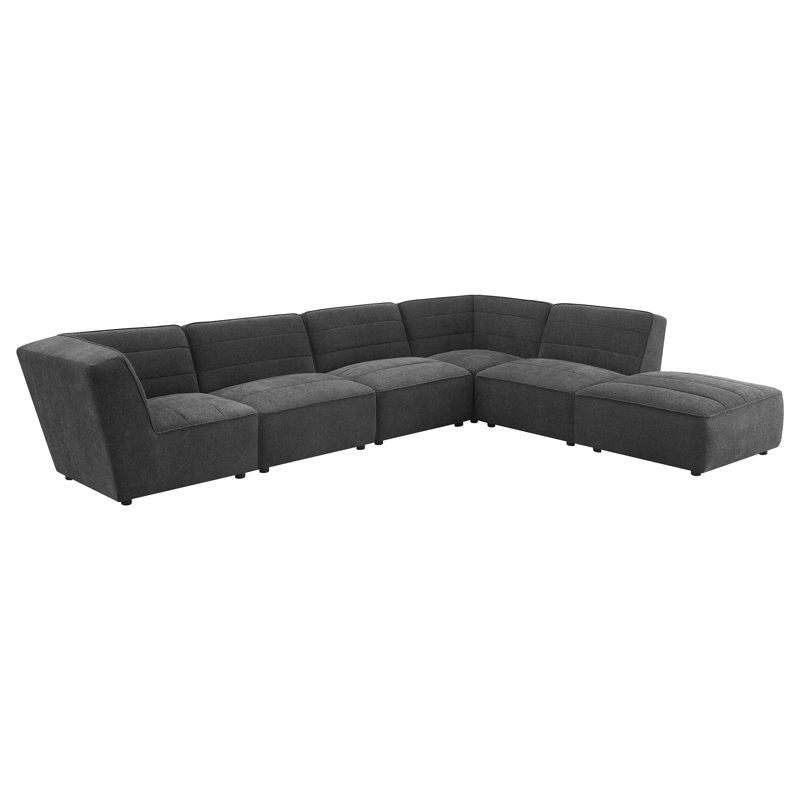 Canapé modulaire rembourré 6 pièces Sunny, Tissu gris