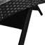 Lot de 2 chaises longues d'extérieur noires, ergonomiques et ondulées, réglables, avec table d'appoint. Testées et inclinables, ces chaises longues coulissantes de patio offrent un confort optimal.