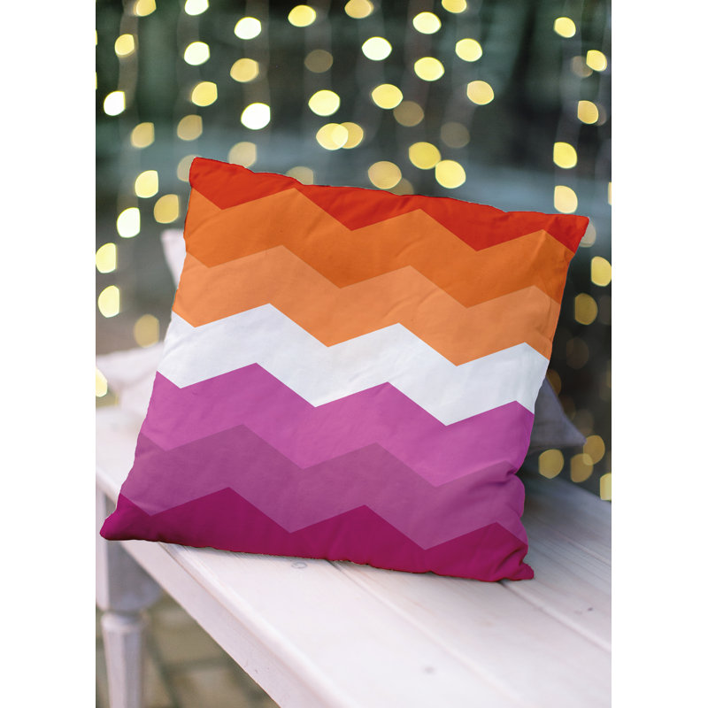 Coussin décoratif Demi Boy, 18 po x 18 po, Rose / orange